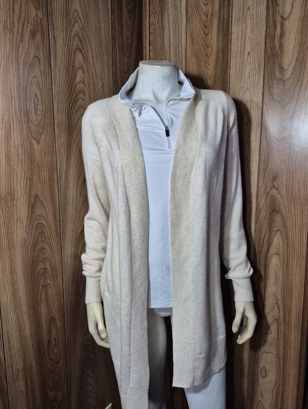 Brodie Cashmere Cream 100% Cashmere Long Sweater Sz XS